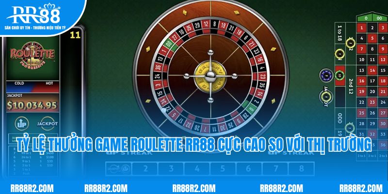 Tỷ lệ thưởng game Roulette RR88 cực cao so với thị trường